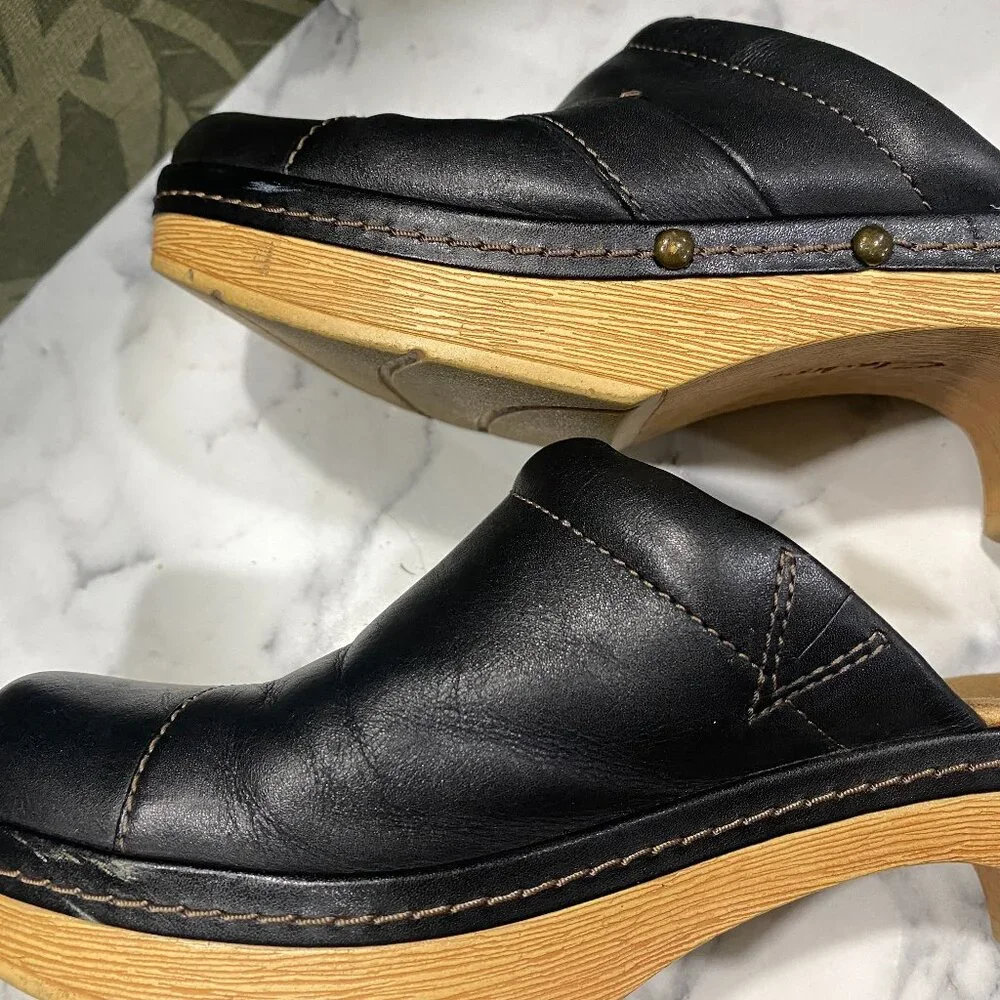 GUC Clarks Black Clogs sz 9 - Picture 5 of 12